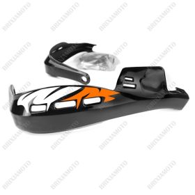 PROTÈGE-MAINS PERFORMANCE STICKERS GUIDON MOTO NERO RACING BLANC ORANGE