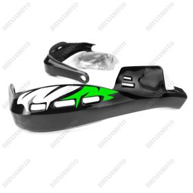 PROTÈGE-MAINS PERFORMANCE STICKERS GUIDON MOTO NERO RACING BLANC GREEN