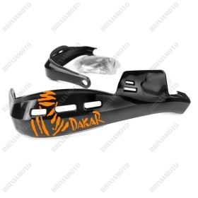 PROTÈGE-MAINS PERFORMANCE STICKERS GUIDON MOTO NERO DAKAR BLANC ORANGE