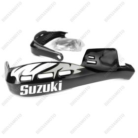 PROTÈGE-MAINS PERFORMANCE STICKERS GUIDON MOTO NERO SUZUKI BLANC SILVER