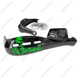 PROTÈGE-MAINS PERFORMANCE STICKERS GUIDON MOTO NERO DAKAR BLANC GREEN