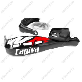 PROTÈGE-MAINS PERFORMANCE STICKERS GUIDON MOTO NERO CAGIVA BLANC RED