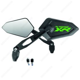 PAIR OF MIRRORS MIRROR STREET BLACK GREEN LOGO BMW S1000 XR