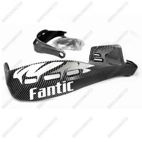 PROTÈGE-MAINS STICKERS GUIDON MOTO CARBON LOOK FANTIC BLACK SILVER
