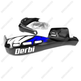 PROTÈGE-MAINS PERFORMANCE STICKERS GUIDON MOTO NERO DERBI BLANC BLEU