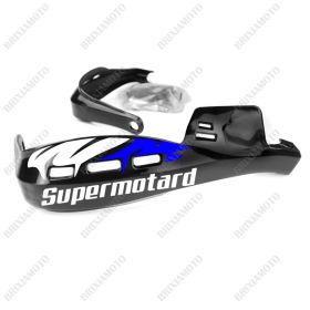 PROTÈGE-MAINS PERFORMANCE STICKERS GUIDON MOTO NERO SUPERMOTARD BLANC BLEU