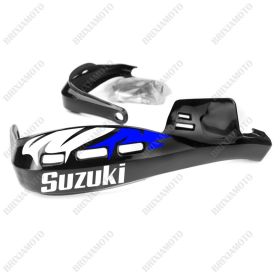 PROTÈGE-MAINS PERFORMANCE STICKERS GUIDON MOTO NERO SUZUKI BLANC BLEU