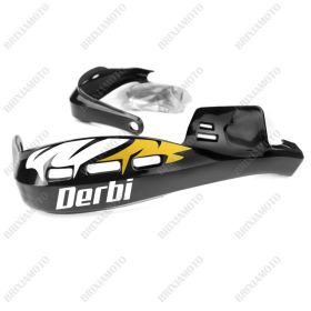 PROTÈGE-MAINS PERFORMANCE STICKERS GUIDON MOTO NERO DERBI BLANC ORO