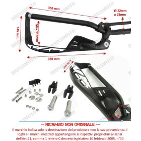PROTÈGE-MAINS PERFORMANCE STICKERS GUIDON MOTO NERO SHERCO BLANC ORO