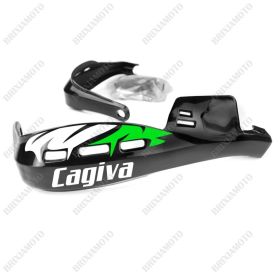 PROTÈGE-MAINS PERFORMANCE STICKERS GUIDON MOTO NERO CAGIVA BLANC GREEN
