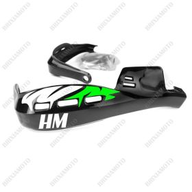 PROTÈGE-MAINS PERFORMANCE STICKERS GUIDON MOTO NERO HM BLANC GREEN