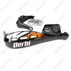 PROTÈGE-MAINS PERFORMANCE STICKERS GUIDON MOTO NERO DERBI BLANC ORANGE