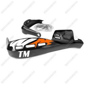 PROTÈGE-MAINS PERFORMANCE STICKERS GUIDON MOTO NERO TM BLANC ORANGE
