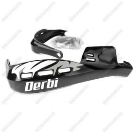 PROTÈGE-MAINS PERFORMANCE STICKERS GUIDON MOTO NERO DERBI BLANC SILVER