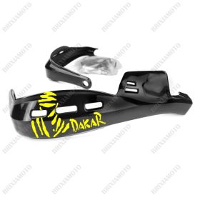 PROTÈGE-MAINS PERFORMANCE STICKERS GUIDON MOTO NERO DAKAR BLANC JAUNE