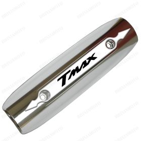 PROTECTION CHALEUR ECHAPPEMENT CHROME T-MAX 500 530 2007-2016 LOGO 3D BLANC NOIR
