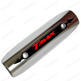 HEAT SHIELD EXHAUST COVER CHROME T-MAX 500 530 2007-2016 LOGO 3D BLACK RED