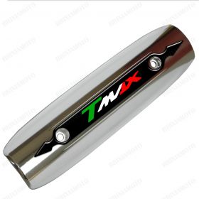 HEAT SHIELD EXHAUST COVER CHROME T-MAX 500 530 2007-2016 LOGO 3D BLACK ITALY