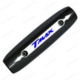 PROTECTION CHALEUR ECHAPPEMENT CARBON T-MAX 500 530 2007-2016 LOGO 3D BLANC BLEU