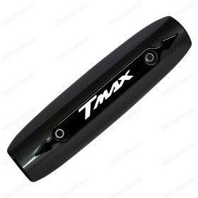 PROTECTION CHALEUR ECHAPPEMENT CARBON T-MAX 500 530 2007-2016 LOGO 3D NOIR BLANC