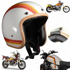 CASQUE JET HOMOLOGUE NOEND TRIBUTE BLANC GRAPHIQUE EIGHTIES RE-OR-YE