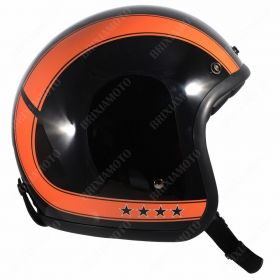 Jet helmet NOEND Homologated Tribute Glossy Black SIXTY2 Stars Orange XS