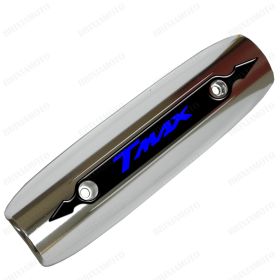 PROTECTION CHALEUR SILENCIEUX CHROME T-MAX 500 530 2007-2016 LOGO 3D NOIR BLEU