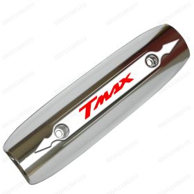 PROTECTION CHALEUR SILENCIEUX CHROME T-MAX 500 530 2007-2016 LOGO 3D BLANC ROUGE