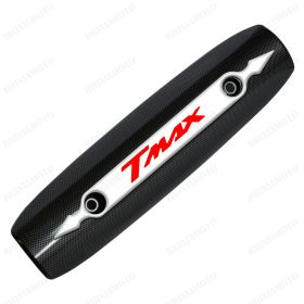 PROTECTION CHALEUR SILENCIEUX CARBON T-MAX 500 530 2007-2016 LOGO 3D BLANC ROUGE