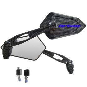 PAIR OF APPROVED CARBON LOOK MIRRORS WITH LOGO BLUE BETA URBAN 125 200 SPECIAL
