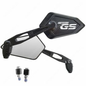 COPPIA SPECCHI SPECCHIETTI STREET CARBON LOGO BIANCO PER BMW F 850 GS