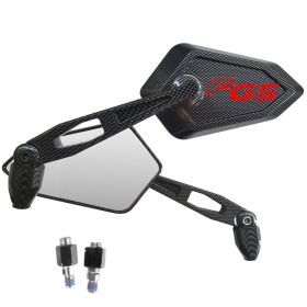 PAAR SPIEGEL CARBON LOOK MIT LOGO ROT BMW F700GS F 700 GS ENDURO