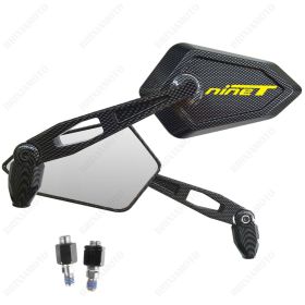RETROVISEURS MIROIRS STREET CARBON LOOK LOGO JAUNE BMW R NINE T
