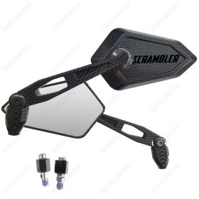 RETROVISEURS MIROIRS STREET CARBON LOOK LOGO NOIR DUCATI SCRAMBLER