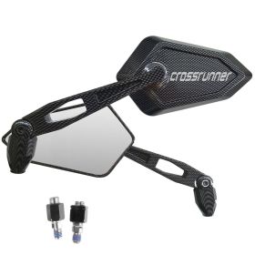 PAIR OF APPROVED CARBON LOOK MIRRORS WITH LOGO SILVER HONDA CROSSRUNNER 800 X