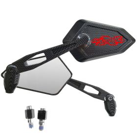 PAIR OF APPROVED CARBON LOOK MIRRORS WITH LOGO RED HONDA NCX NC 700 X