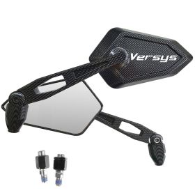 MIROIRS RETROVISEURS STREET CARBON LOOK LOGO BLANC KAWASAKI VERSYS 650 1000