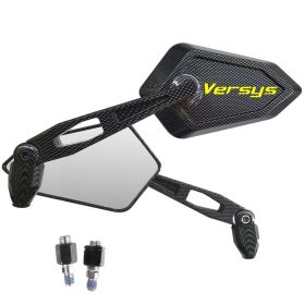 MIROIRS RETROVISEURS STREET CARBON LOOK LOGO JAUNE KAWASAKI VERSYS 650 1000