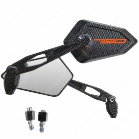 SPECCHIETTI STREET CARBON LOOK LOGO ARANCIO PER KTM 790 TWIN