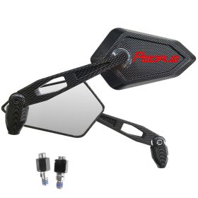 PAAR SPIEGEL CARBON LOOK MIT LOGO ROT KYMCO PEOPLE 50 S 125 200 300 GT