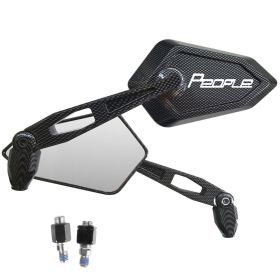 PAIR OF CARBON LOOK MIRRORS WITH LOGO WHITE KYMCO PEOPLE 50 S 125 200 300 GT