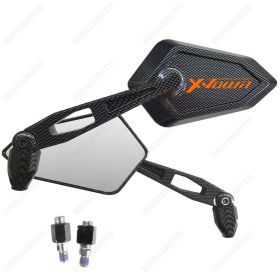 RETROVISEURS STREET CARBON LOOK LOGO ORANGE KYMCO X-TOWN