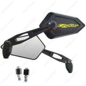 RETROVISEURS STREET CARBON LOOK LOGO JAUNE PEUGEOT CITYSTAR
