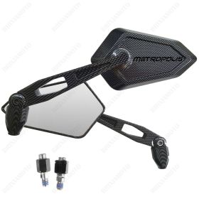 MIRRORS MIRROR STREET CARBON LOOK BLACK LOGO PEUGEOT METROPOLIS
