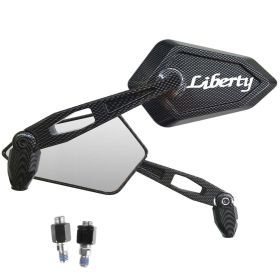 MIROIRS RETROVISEURS STREET CARBON LOGO BLANC PIAGGIO LIBERTY 50 125 150 200 S