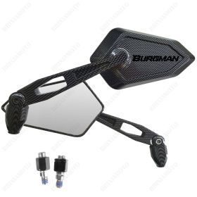 RETROVISEURS STREET CARBON LOOK LOGO NOIR SUZUKI BURGMAN 250 400