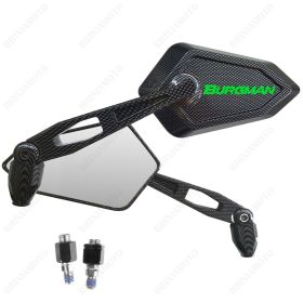 MIRRORS MIRROR STREET CARBON LOOK GREEN LOGO SUZUKI BURGMAN 250 400