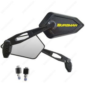 MIRRORS MIRROR STREET CARBON LOOK YELLOW LOGO SUZUKI BURGMAN 250 400