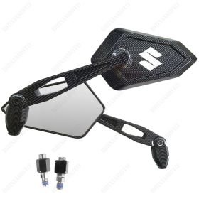 SPECCHIETTI STREET CARBON LOOK LOGO BIANCO SUZUKI STEMMA S