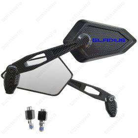 RETROVISEURS STREET CARBON LOOK LOGO BLEU SUZUKI SVF 650 GLADIUS
